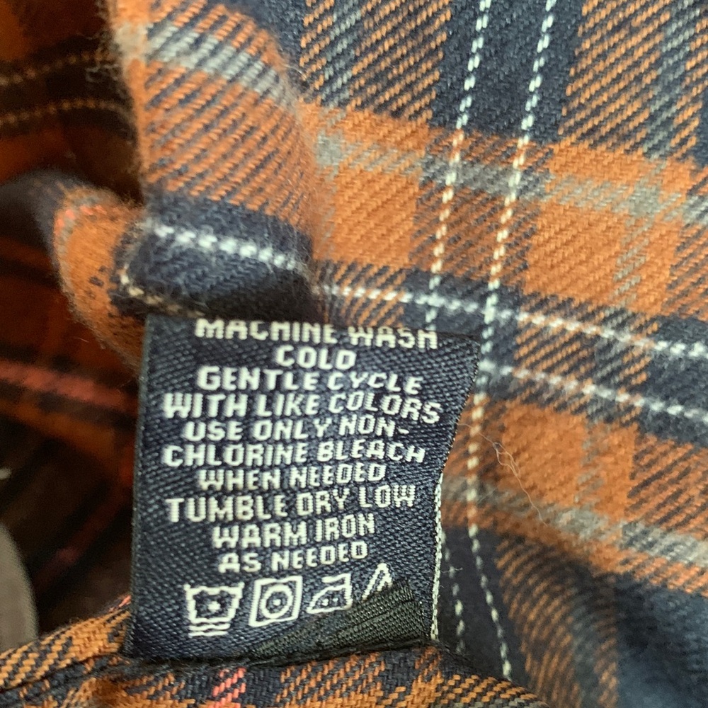 NWT Nickle & Iron Men's Medium Plaid Button Down Shirt Brown Navy - Picture 6 of 9